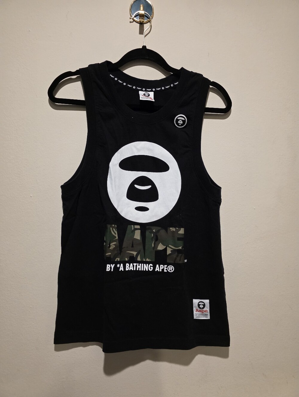 Aape Tank Top A Bathing Ape Black Logo Tank Top Size Small